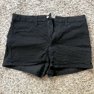 Like new black, high-waisted denim shorts